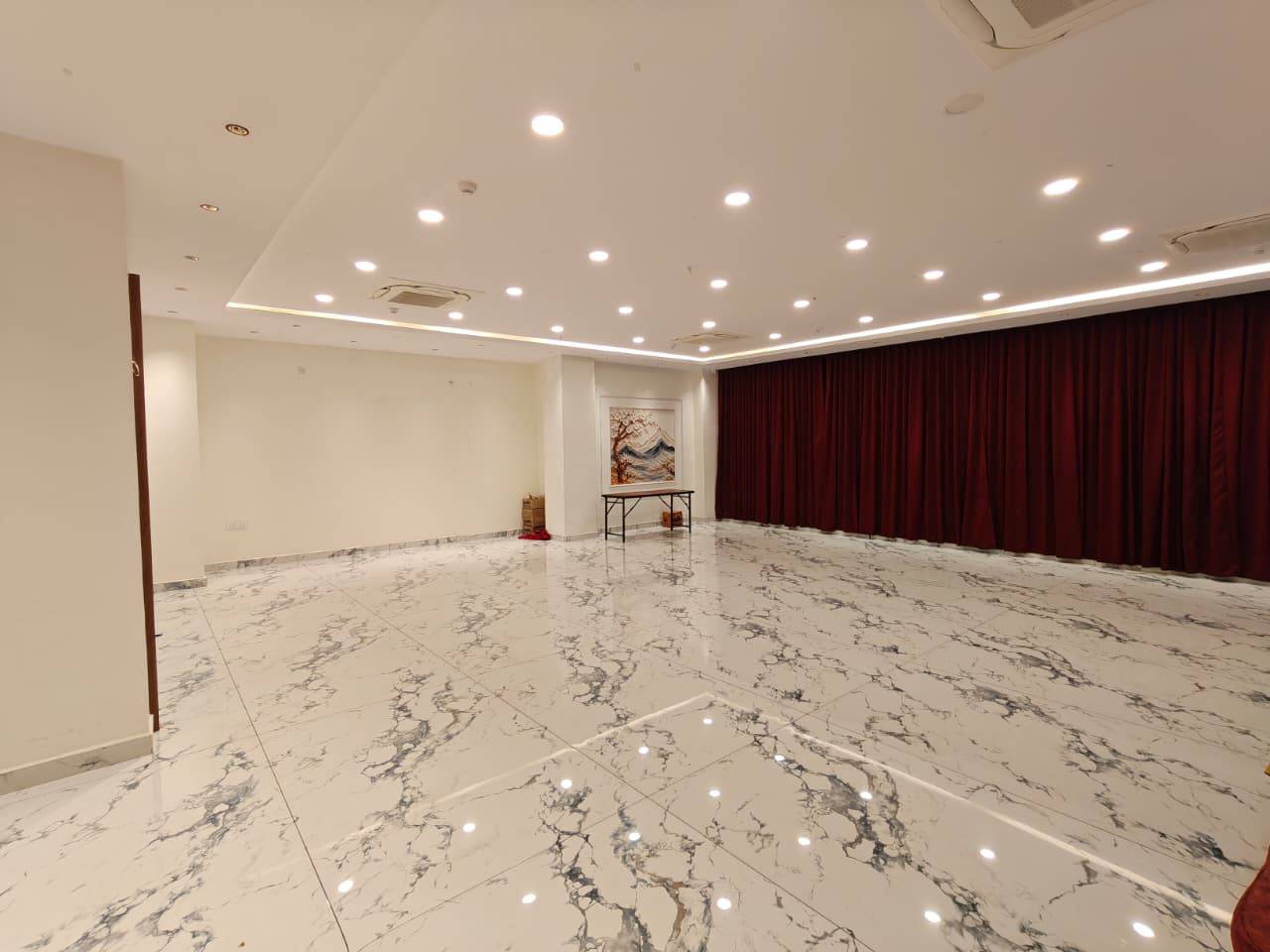Elegant banquet venue decorated for a special occasion